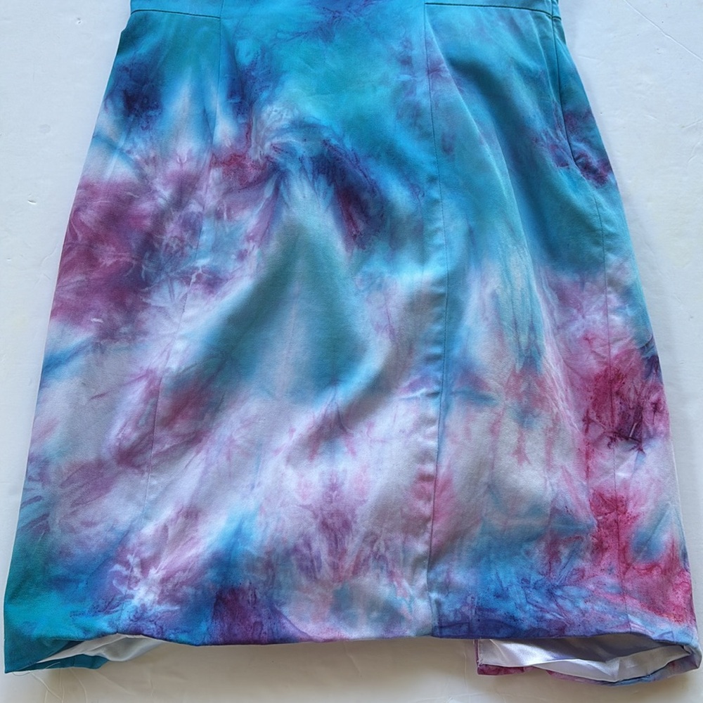 Vintage Betsey Johnson Bow Dress Cupcake Y2k 8 6 Medium Tie Dye Colorful Pride M - Picture 9 of 17